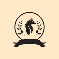 wolf logo with leaves in circle