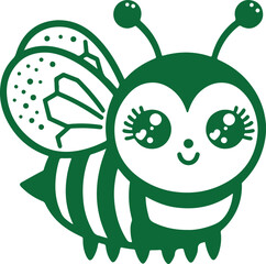 bee symbol and icon design vector style with white background .