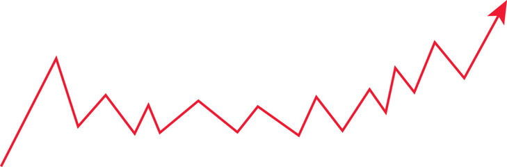 bar graph with a flag at the top. Concept of career growth and success. Isolated on a white background