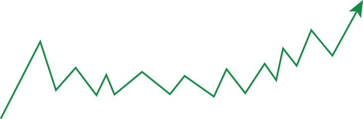 bar graph with a flag at the top. Concept of career growth and success. Isolated on a white background