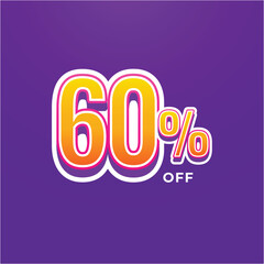 60% discount off Special Sale Vector Template Design Illustration