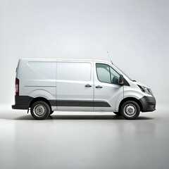 A clean. white van isolated on a white background. perfect for showcasing your brand or product.
