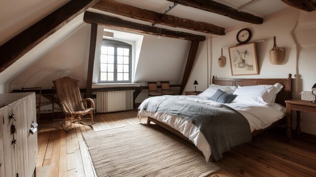 House with an attic converted into a charming guest room