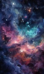 Fototapeta premium colorful nebula space background