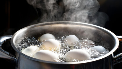 卵を茹でるシーン(ゆでたまご)