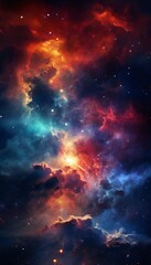 Obraz premium colorful nebula space background with stars and nebulas