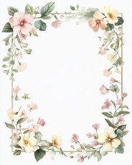 Minimalist Labh Pancham frame adorned with floral motifs in soft pastel colors on white background