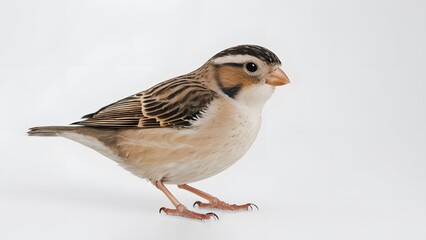 Finch on white background
