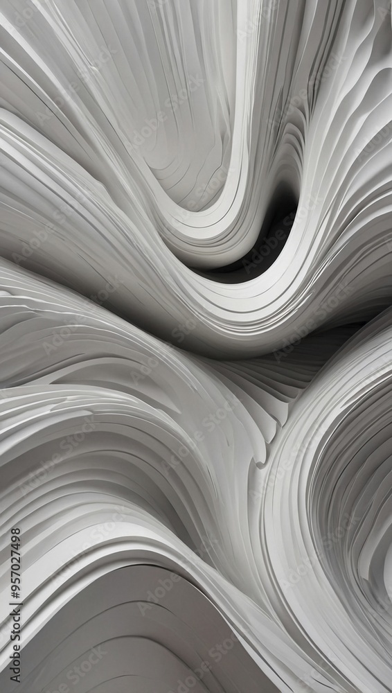 Poster d white abstract background with wavy line patterns