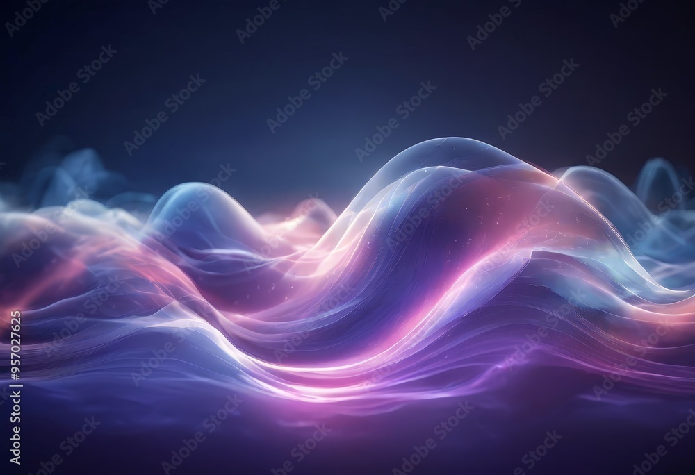 Wall mural abstract background with smoke and waves