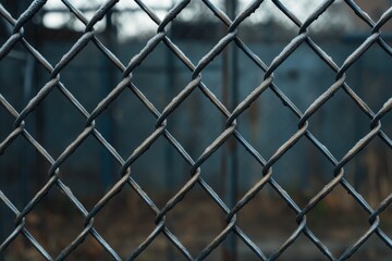 Fototapeta premium Chain Link Fence Close Up