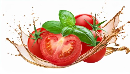 tomatoes and garlic.vegetables, basil, diet, vegetarian, cherry, 