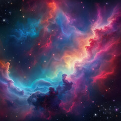 Obraz premium colorful nebula galaxy illustration background