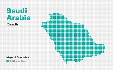 Creative Dotted Map of United Arab Emirates with capital Abu Dhabi. Soft Square dots