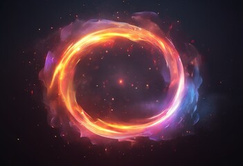 Obraz premium circular light and smoke