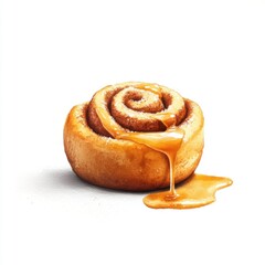 Delicious cinnamon roll drizzled with sweet icing, perfect for breakfast or dessert cravings.