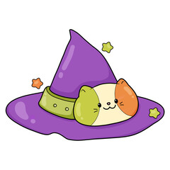 Happy Halloween set of elements, ghost, pumpkin, bat. doodle style