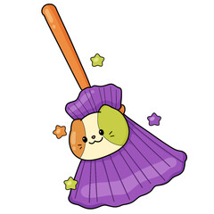 Happy Halloween set of elements, ghost, pumpkin, bat. doodle style