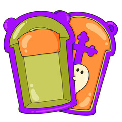 Happy Halloween set of elements, ghost, pumpkin, bat. doodle style