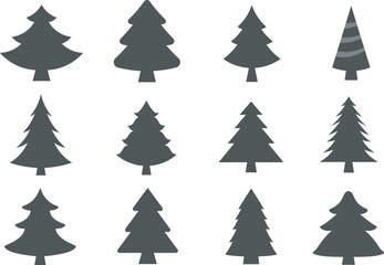 Christmas trees vector silhouette EPS 10