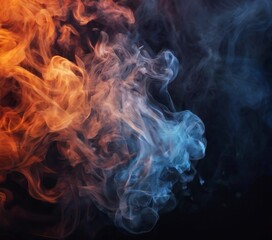 close up fire with smoke coming out