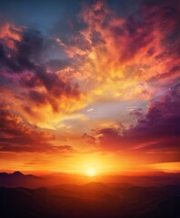 Fototapeta premium sunset over the mountains