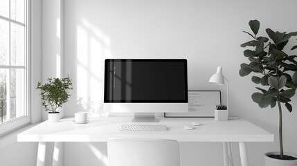 Clean and minimalist website design on a white background, modern user interface, sleek web aesthetics