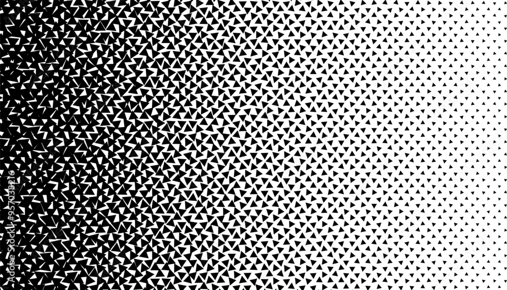 Poster transition pattern of abstract triangle orientation. black and white geometric pattern. vector forma