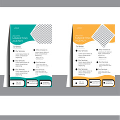 Title:Flyer,creative business flyer and idea.double sided business flyer design creative template.horizontal and vertical layout.