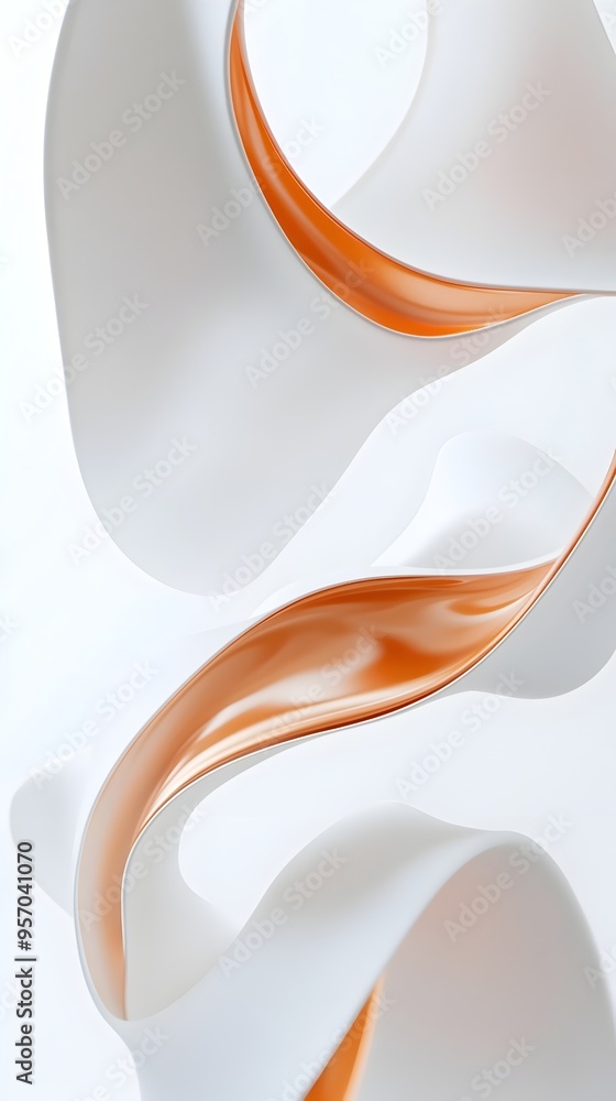 Poster minimalist abstract design with flowing curves and shapes on white background