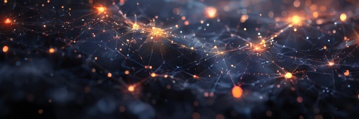 abstract background with glowing particles and lines