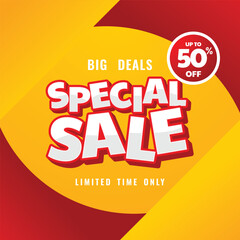 Discount Flash Sale, Special Sale, Special Offer Vector Template Design Illustration