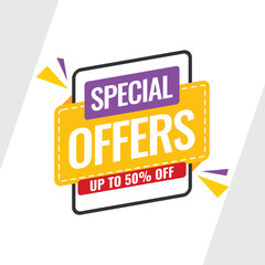 Discount Flash Sale, Special Sale, Special Offer Vector Template Design Illustration