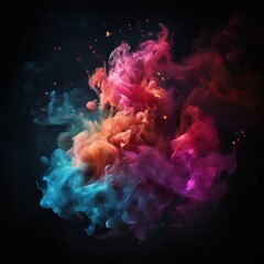 Fototapeta premium colorful smoke on black background