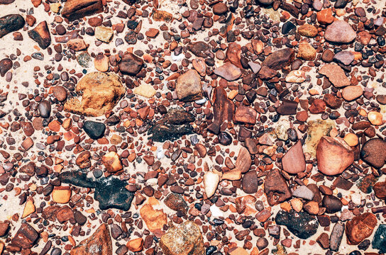 Sand and stones.