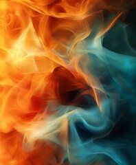 Obraz premium fire background with blue and orange flame