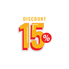 15% Discount off Label Vector Template Design Illustration