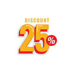 25% Discount off Label Vector Template Design Illustration