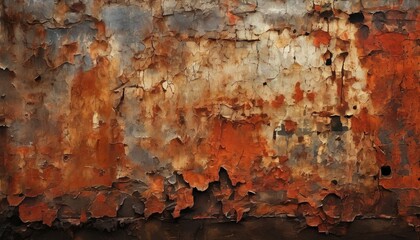 Obraz premium rust wall with red and brown paint