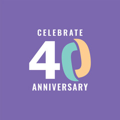 40 Years Anniversary Celebration Vector Template Design Illustration