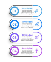 Business infographic design template with 4 options, steps or processes. Can be used for workflow layout, diagram, annual report, web design