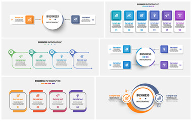 Collection of business infographic. Can be used for workflow layout, diagram, number options, web design