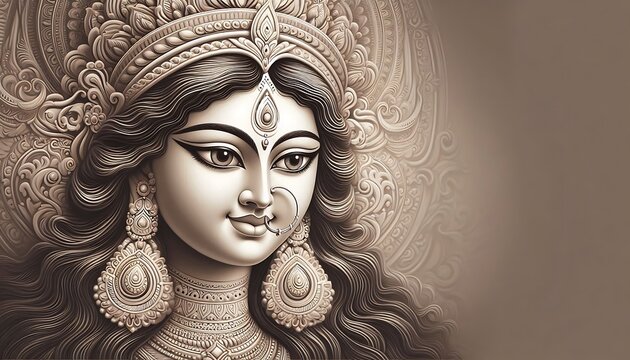 Close up portrait of Maa Durga 