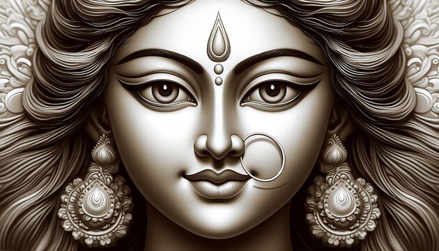 Close up portrait of Maa Durga 