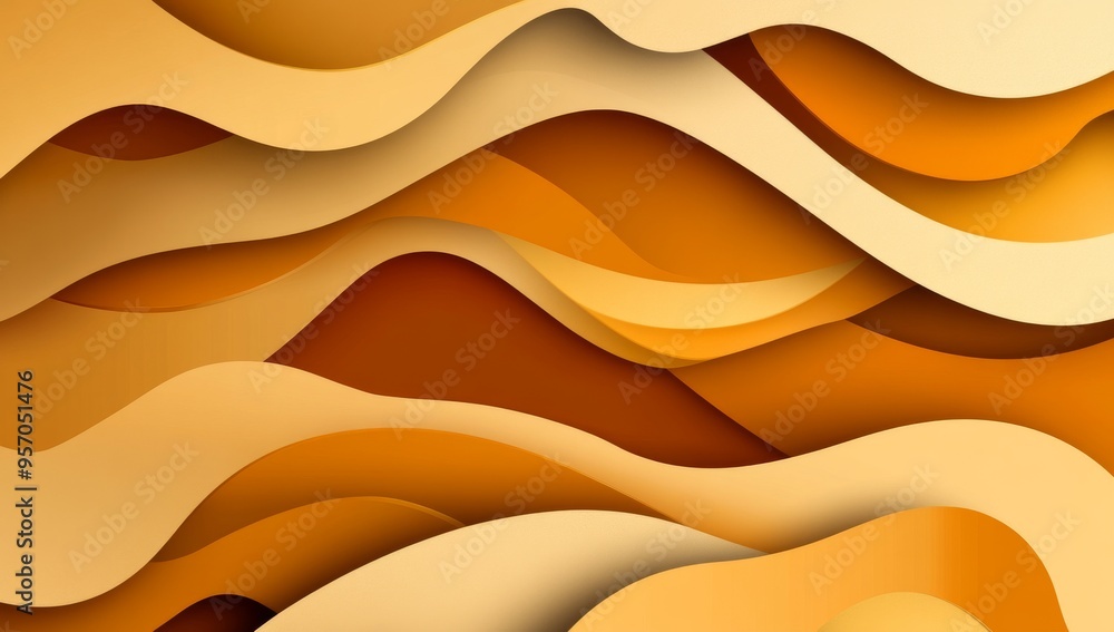 Aufkleber an abstract flat autumn background with geometric shapes incorporating fall colors. golden orange an
