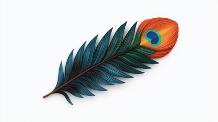 Obraz premium Peacock feather, used in Diwali decorations, 3D illustration