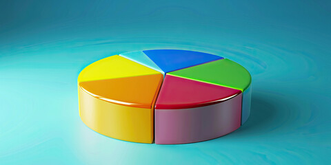Obraz premium Colorful Pie Chart Showcasing Market Share by Region