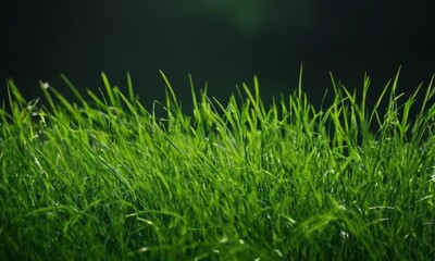 Obraz premium fresh green grass on black background photo