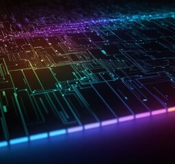 Obraz premium circuit board with many colored lines