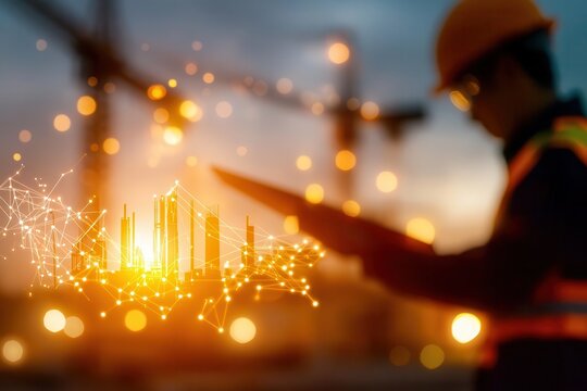 Construction engineers working with AI to develop adaptive reuse projects in urban areas adaptive reuse AI engineering urban construction